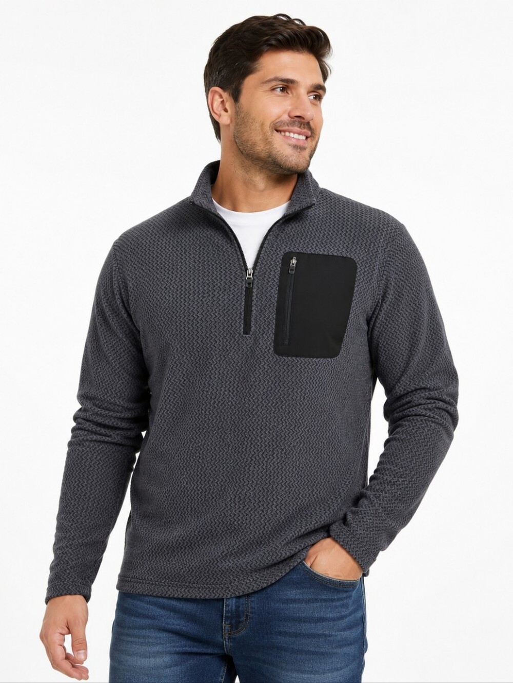 MAELREG Performance Pullover Men’s Large Gray NWT UPF 30+ 4-Way Stretch